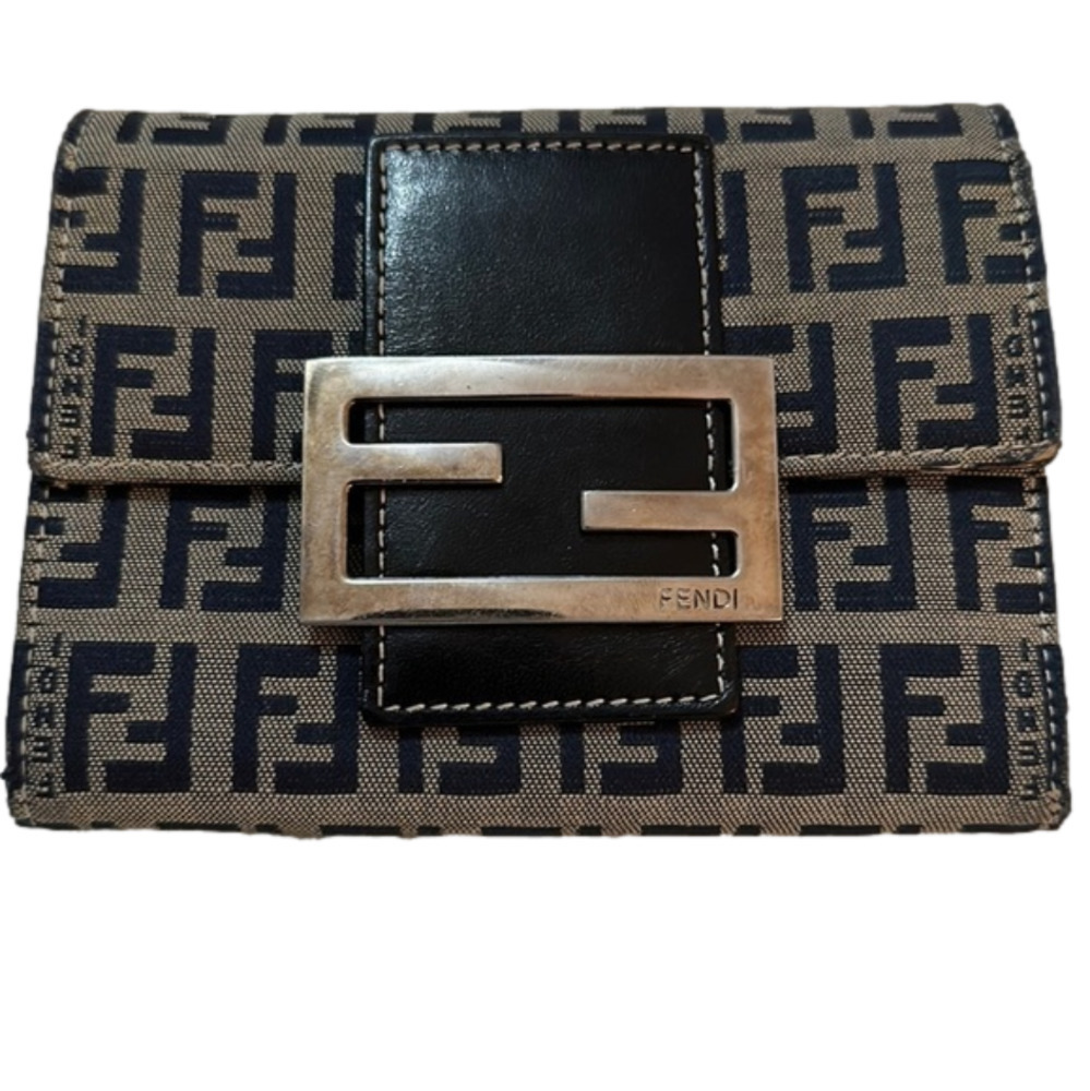 Fendi Zucca Monogram Trifold Wallet - GUC